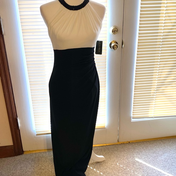 Lauren Ralph Lauren Dresses & Skirts - Lauren Ralph Lauren Evening Prom Black / White Beaded Gown NWT Size 4